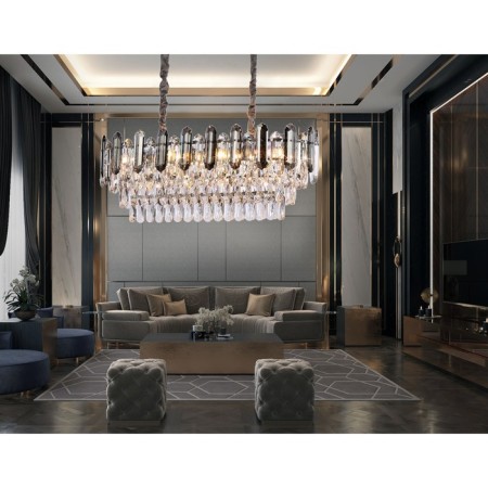 Crystal chandelier with Ambrella Light, Traditional, TR5199, E27, Color Chrome-2