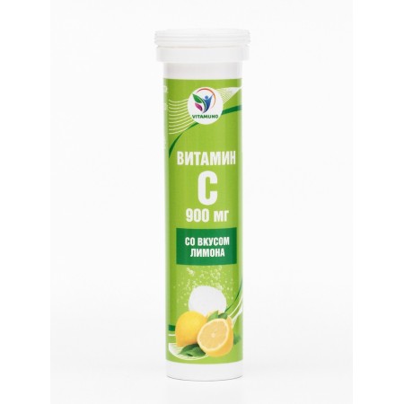 Vitamin C drink with vitamuno lemon flavor, 10 sparkling tablets-1