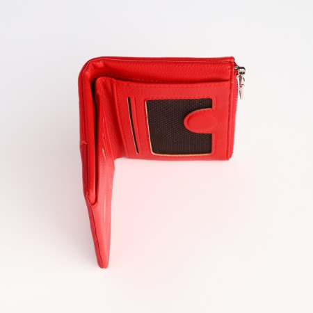 Women's wallet on magnet, red color-4