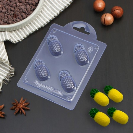 Chocolate shape Plastic "Pineapple Mini", 4.1 × 2.7 × 1.1 cm, transparent color