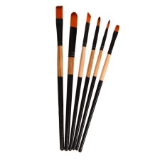 Set of brushes nylon 6 pieces: 2 round, 4 flat