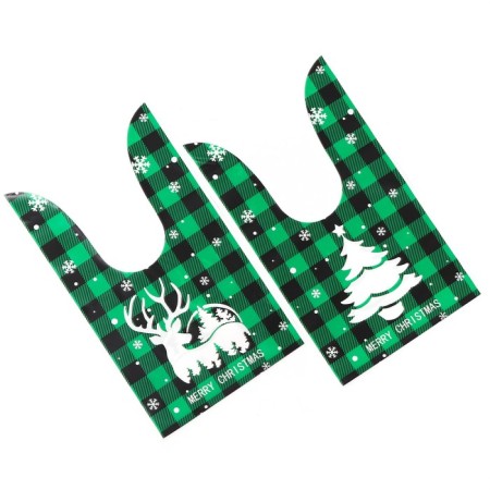 Polyethylene gift package with ears "green cage", 13 x 23 cm-1