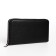 Male purse with zipper, department for bills, for maps, for coins, black color