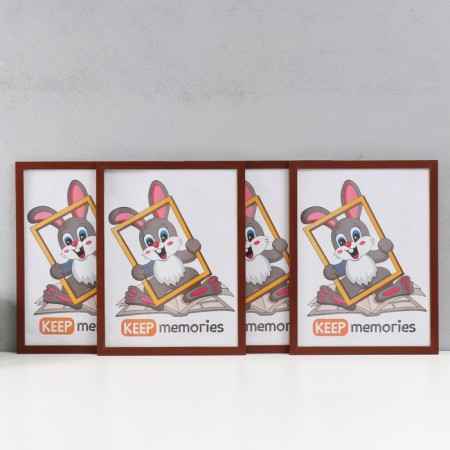 Set of photo frames MDF "OfficeSpace" 30x40 cm, 4 pcs, Italian walnut (plastic screen)