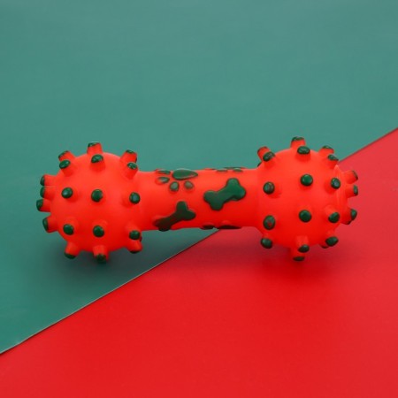 The food toy "New Year's bone" for dogs, red, 12 cm-1