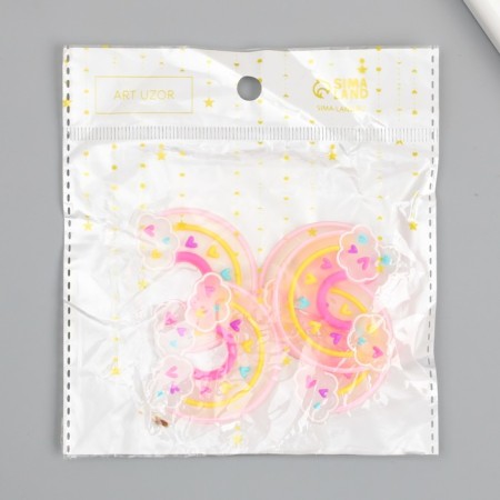 Decor for creativity plastic "Rainbow with hearts" 4.8x3.6 cm-3