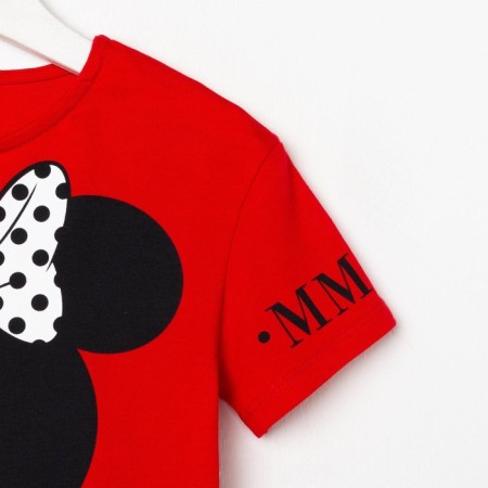 T -shirt Children's shortened MM Minnie Mouse, red color-8