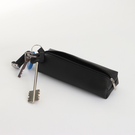 Key of zipper, length 16 cm, ring, carbine, black color-3