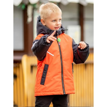 Bombber jacket for a boy PlayTode, height 110 cm, color is bright orange-1