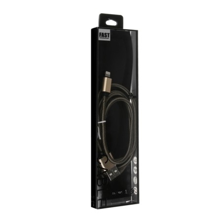 Lightning cable - usb, 2.1 a, nylon braid, 1 meter, golden-3