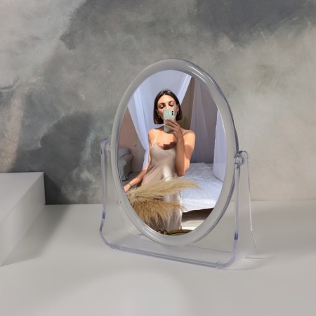 The mirror of the desktop "oval", a bilateral, mirror surface 12 × 15 cm, the color is transparent-2