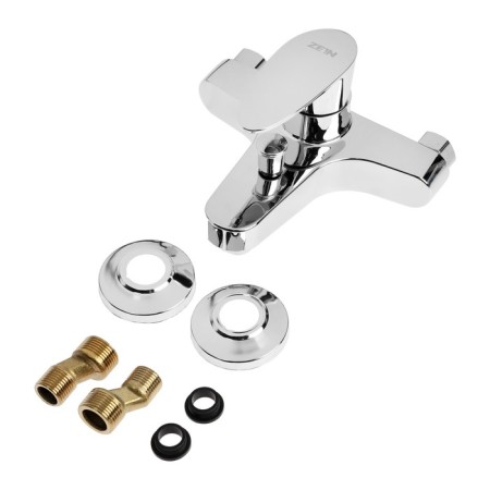 Bath mixer Zein Z3677, single-leaf, without a shower set, ABS plastic, chrome-8