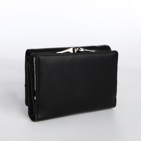 Women's wallet on a magnet, black color-1