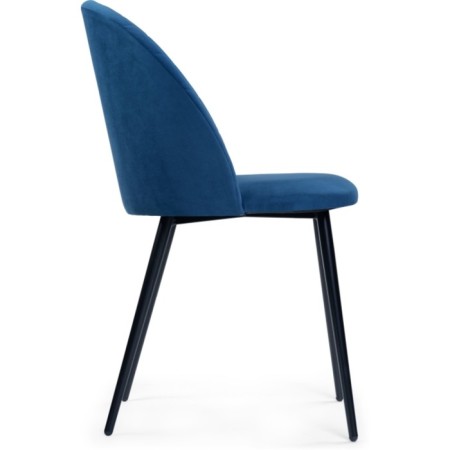 Stol on a metal frame Zest metal/velor, black/blue 50x54x81 cm-2