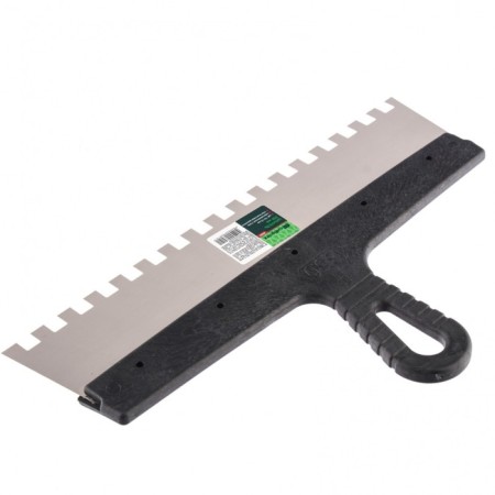 Spatula SIBRTTS 85507, tooth 10x10 mm, stainless steel, plastic handle, 350 mm-1