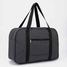 Road bag with lightning, external pocket, suitcase holder, black/gray color