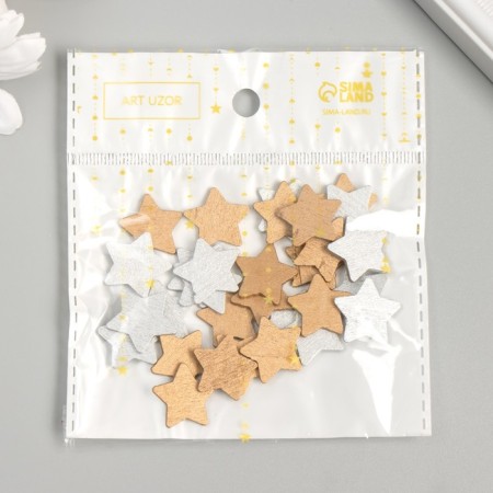 Decor for creativity wood "stars" set of 30 pcs 1.8x1.8 cm-2