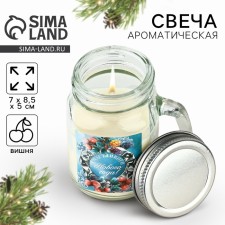 New Year's candle in a jar with a handle 