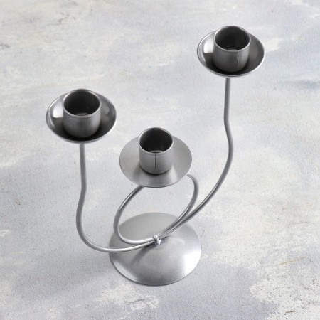Climber "Trio" Metal for 3 candles, 17x18 cm, silver-3
