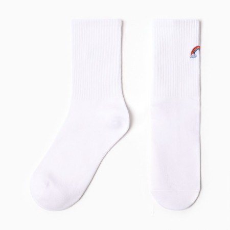 Unisex socks "Rainbow", white color, size 36-43