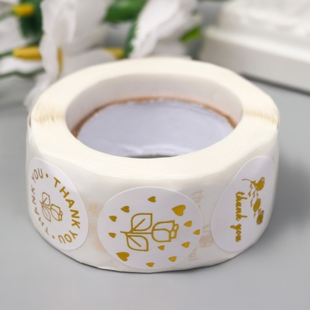 Stick Paper "Rose" gold d = 2.5 cm 500 pcs in a roll 3x6.5x6.5 cm-2