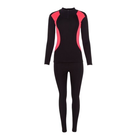 Women's thermal underwear (jumper, leggings), black color/coral, size 56-6
