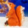 Garden figure "Squirrel standing with cones" 25x20x14cm