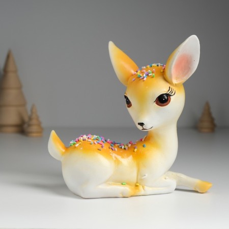 Souvenir Polystone "Deer lying with sprinkling" 16.5x7x16 cm