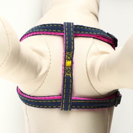 Shleka "Jeans", pink lining, width 1 cm, Osh 25-40 cm, og 25-40 cm-4