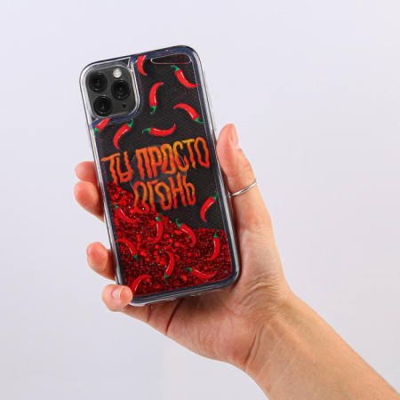 IPhone 11 Pro phone case with sparkles inside Pepper, 7.14 × 14.4 cm-3