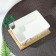Ceramics dish on a wooden stand “House where joy”, 15.5 x 11.3 cm, white color