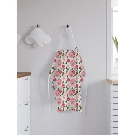 Apron of a kitchen with a photo print "Queen of Flowers", adjustable, size OS-1