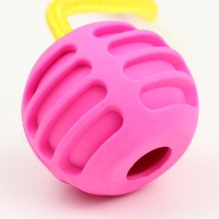 Toy "A ball reinforced on a rope", 43 cm, ball 6 cm, pink-1