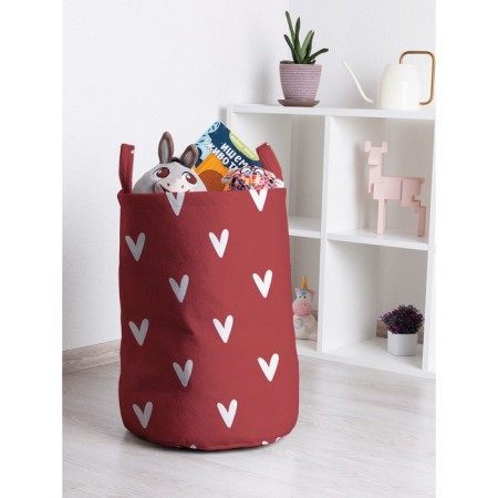 Basket for toys "White hearts, size 35x50 cm