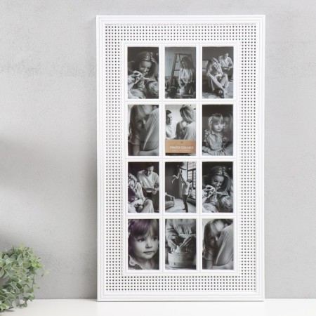 Photo frame plastic in 12 photos 9x13 cm "Wholewood" white 43x73.5 cm