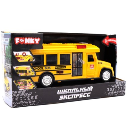 Friction Funky Toys Machine “School Exist. Bus ", with light and sound, 26 cm-3