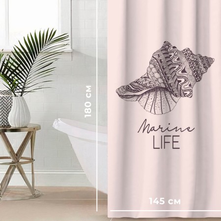 The bathroom curtain "Marine Life", 145 × 180 cm-2