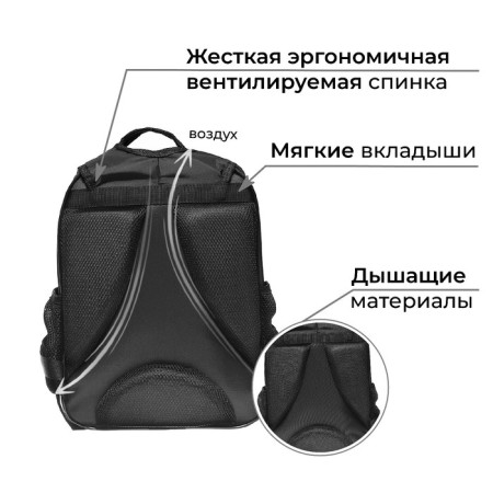 School backpack, 37 x 26 x 13 cm, ergonomic back, calligrata orth "Panda"-4