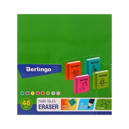 Eraser Berlingo 28*25*7mm "Fairy Tales", thermoplastic rubber, assorted colors-10
