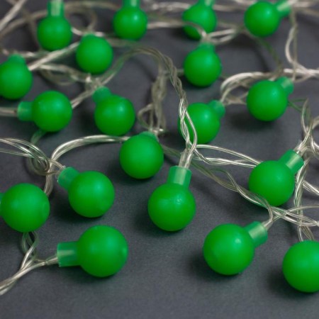 Garland “thread” 5 m with nozzles “Green Balls”, IP20, transparent thread, 30 LED, Green glow, 8 modes, 220 V-1