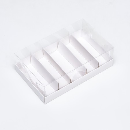 Folding confectionery box for 5 eclairs, white, 22x13.5x7cm-1