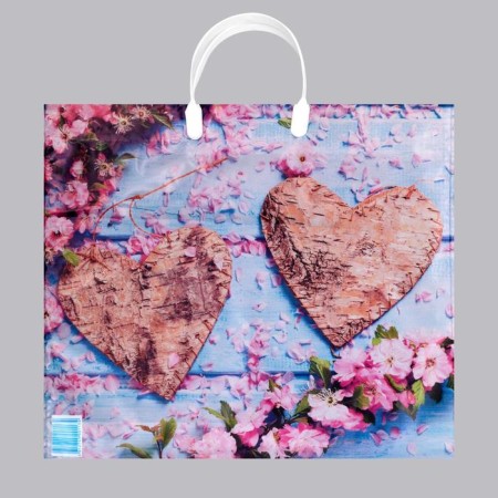 Package "Assorted Flowers", polyethylene with a plastic handle, mix 100 μm 38 x 35 cm-8