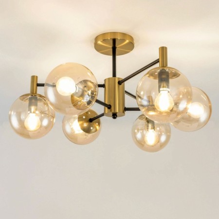 Catilux Catilux chandelier CL143163 54x54x30 cm, 6x40W, E14, brown color-10