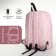 School backpack on lightning from textiles, 3 pockets, pink color