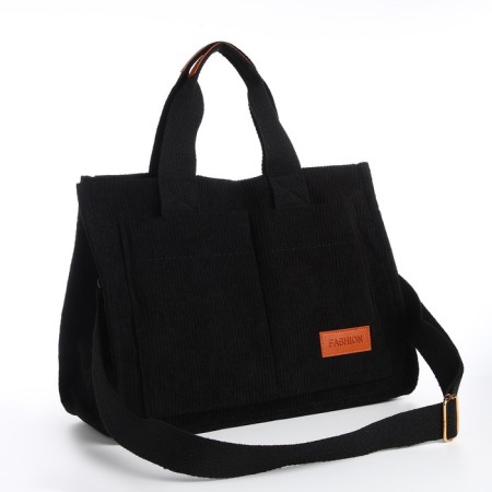 Youth bag with zipper, black color-3