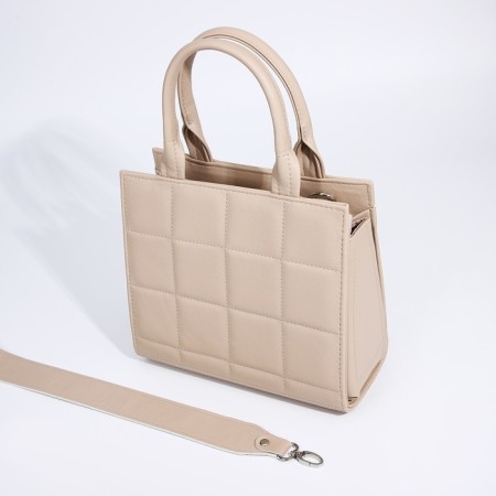 Female bag Textura, tout, medium size, beige color-5