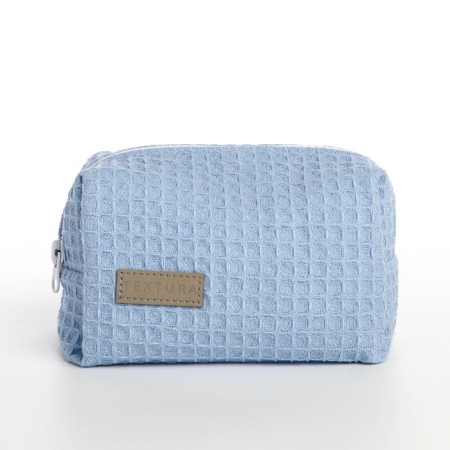 Textura zipper cosmetic bag, blue color-2