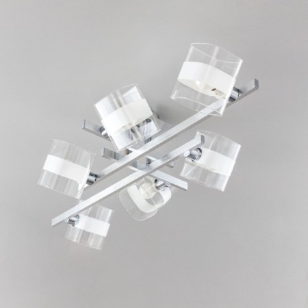 Ceiling Citilux “Virta” CL139260, 86x40x18.5 cm, 6x60W, E14, Gray color-14