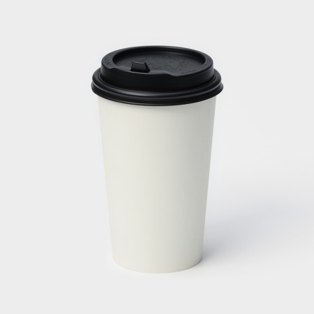 Plastic disposable lid for a glass black, with a valve, d = 9 cm-6