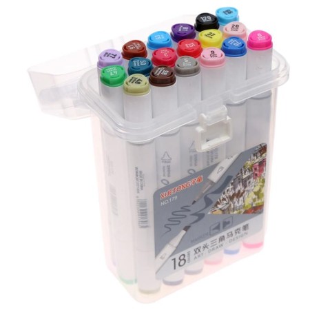 Set of markers for sketching bilateral 18 pieces/18 colors-1